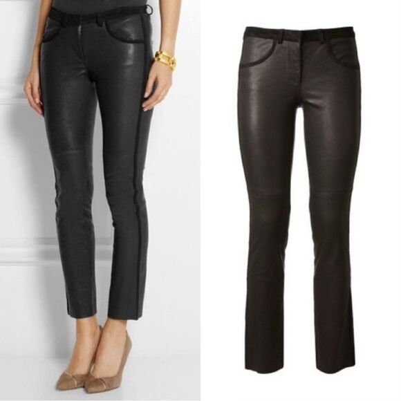 Isabel Marant  Lamb Leather Black Pants Skinny Suede Made in France Size 2 - Picture 1 of 9